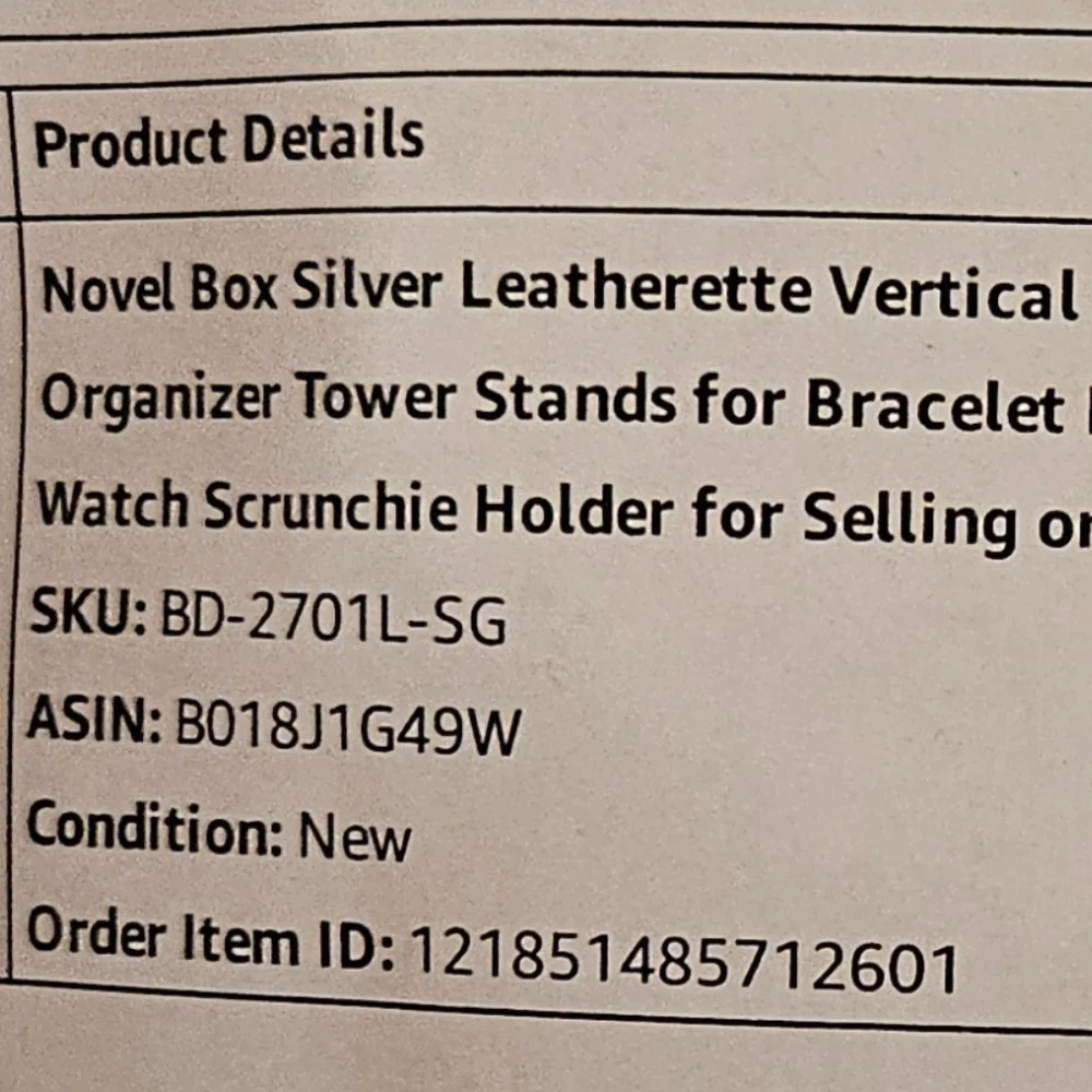 Modern Gunmetal Bracelet/Scrunchie Leatherette Display Stand